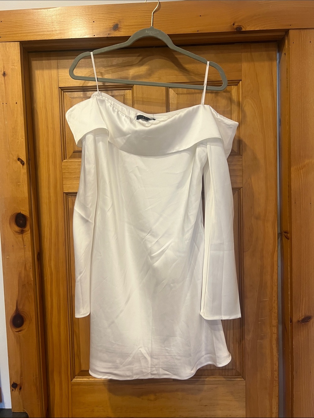 Lulu's White Off-the-Shoulder Mini Dress with Long Sleeves